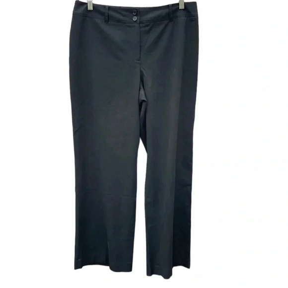 Ann Taylor Loft size 14 stretch minimalist black trousers, Inseam 29" - Picture 1 of 3